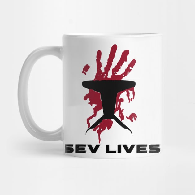 Sev Lives Handprint T-Shirt by Cmmndo_Sev